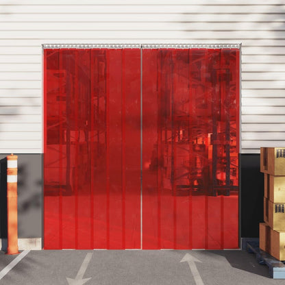 vidaXL Streifen-Türvorhang für Kühlräume - Rot PVC