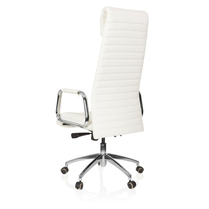 hjh OFFICE ASPERA 20 Chefsessel Nappaleder Weiss/Chrom