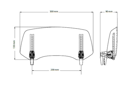 Puig 20764W Clip-on Spoiler mehrfach verstellbar, transparent