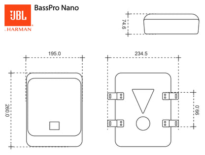 JBL BassPro Nano Auto Aktiv Subwoofer Untersitz 15x20cm – Schwarz