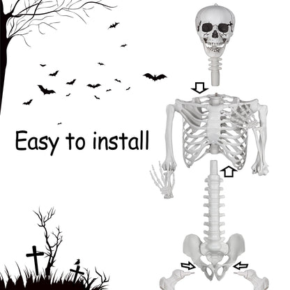 Halloween Plastikskelett Ganzkörper – Bewegliche Gelenke 240cm