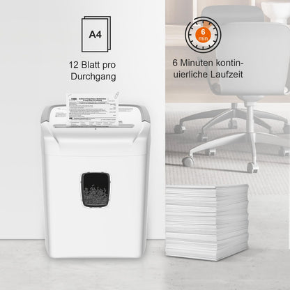Bonsaii C243-A P4 Aktenvernichter Shredder – 12 Blatt Kreuzschnitt