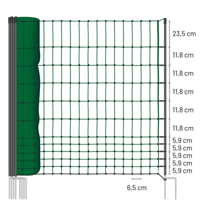 VOSS.farming Geflügelnetz Classic 50 m, 112 cm, Weidezaun ohne Strom