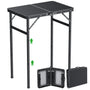 GARLLEN Campingtisch klappbar, 60 x 40 cm, höhenverstellbar, schwarz: schwarze Tischplatte, Aluminiumgestell