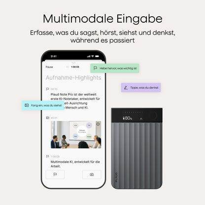 Plaud Note Pro KI-Diktiergerät mit Transkription und 50 h Aufnahme