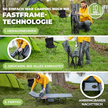 NORDICTRAILS Campingbett XXL klappbar Feldbett mit Matratze