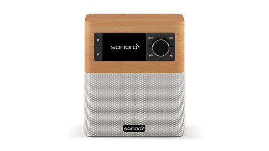 sonoro Stream Internetradio DAB+ Bluetooth. Ahorn/Weiss. Empfängt Internet- und DAB+ Radio, streamt Audio via Bluetooth.