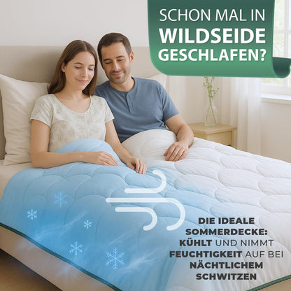 Welldora Sommerdecke 200x200 cm mit kühlender Wildseide-Füllung