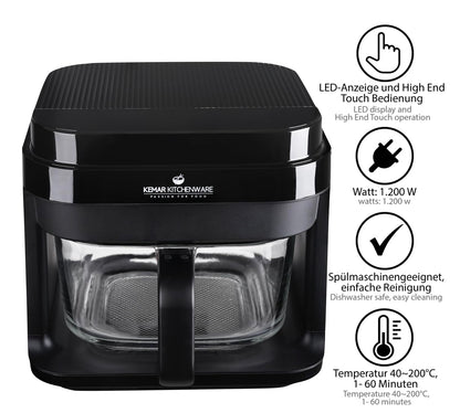 KHF-550 Heissluftfritteuse Airfryer – 5.5 Liter Glasfrittierkorb