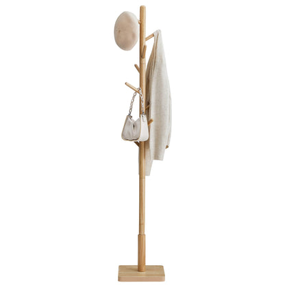 VASAGLE Garderobenständer aus Kautschukholz, 8 Haken, RCR010N01, Baumform, naturbeige