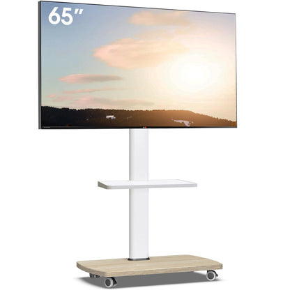 AOKCOS TV Ständer rollbar für 32-65 Zoll Fernseher, höhenverstellbar