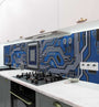 MyMaxxi Schaltkreis blau grau Küchenrückwand Folie matt 280x60cm. Schützt und dekoriert die Küchenwand.