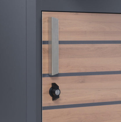 Zelsius Paketbriefkasten Briefkasten mit Paketfach – Anthrazit Holzoptik