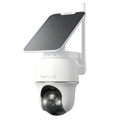 Reolink Argus PT Ultra 4K Akku Solar WLAN Kamera Aussen. Weiße, schwenk- & neigbare Kamera für autarke 4K-Videoüberwachung. 