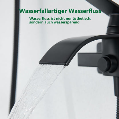 Kelleria Wasserfall Design Badewannenarmatur - Schwarz
