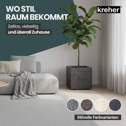Kreher Millennium Pflanzkübel 40 L Anthrazit, Naturstein-Optik