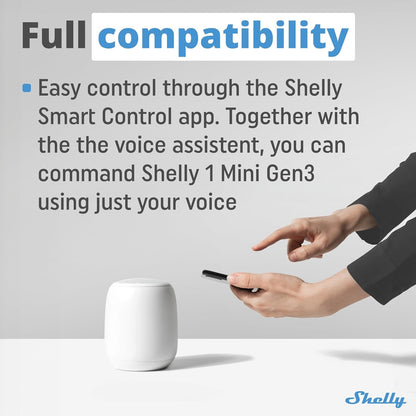 Shelly 1 Mini Gen 3 WLAN Smart Switch Relais 1 Kanal 8A, 4er Pack
