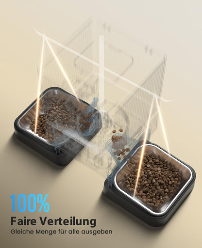 oneisall Futterautomat Katze 5L mit WiFi, 2 Näpfe und App-Steuerung