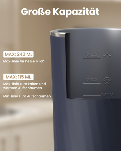 SIMPLETASTE Milchaufschäumer elektrisch 4-in-1, 500 W, Dunkelblau