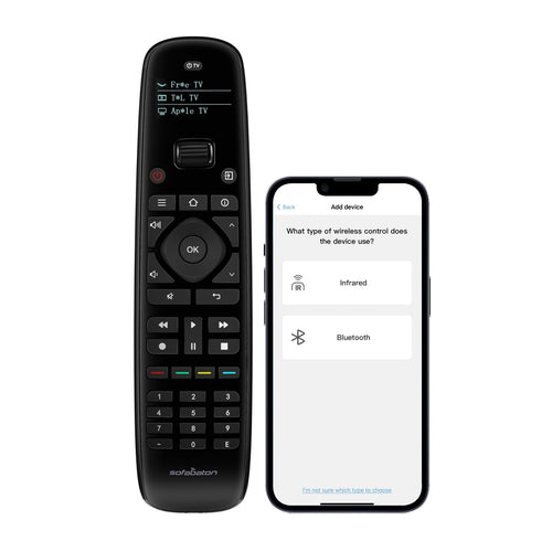SofaBaton U2 Universal All-in-One Fernbedienung mit APP: Schwarze, ergonomische Fernbedienung. Steuert TV, Audio & Smart Home.