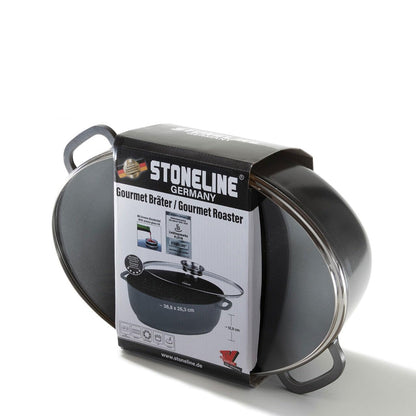 STONELINE Gourmet Bräter mit Deckel Induktion Oval 39x26 cm, 8,5 L