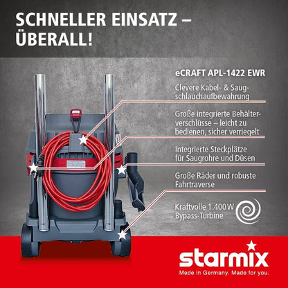 Starmix eCraft PL 1422 EWR Nass-Trockensauger (1400W 22L)