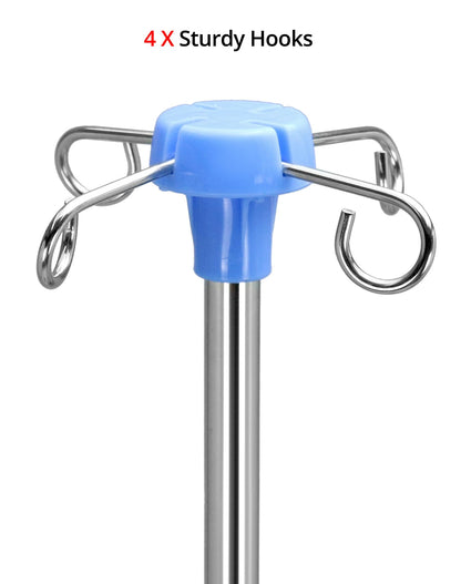 QWORK Infusionsständer mit Rädern, Edelstahl, höhenverstellbar