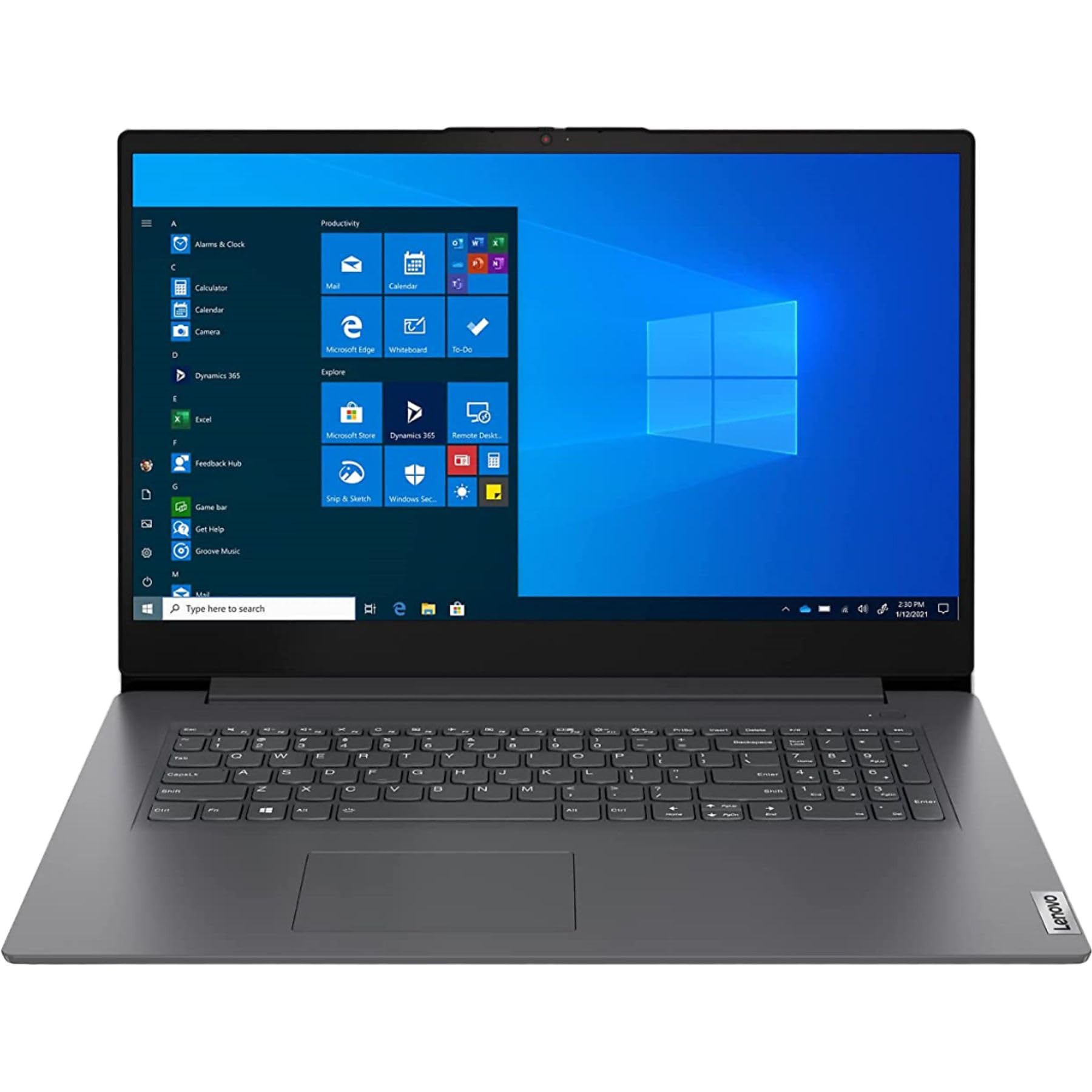 Lenovo 17.3" FHD Intel U300 Laptop - Windows 11. Grauer Laptop zum Computing und für Produktivität.