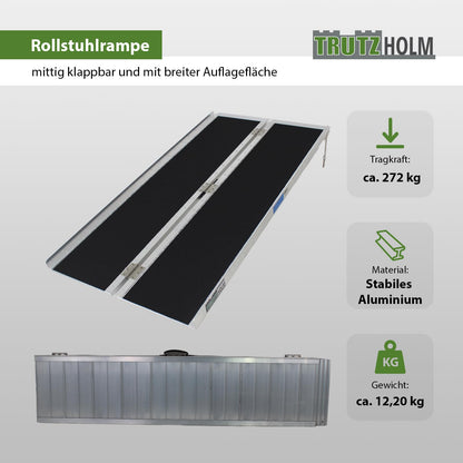 TRUTZHOLM Rollstuhlrampe klappbar Auffahrrampe 152 cm