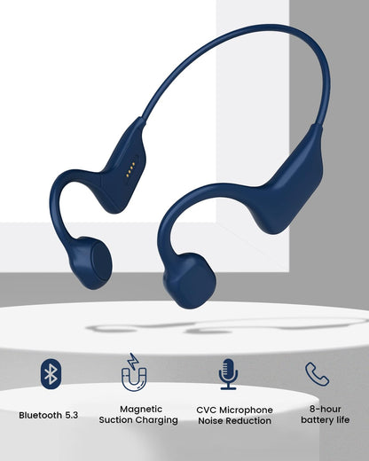 SANOTO DG08 Knochenschall Kopfhörer Bluetooth 5.3 Open Ear IPX7 Blau