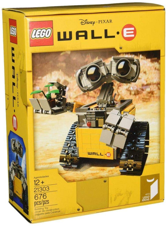Lego Ideas Wall E (21303) Modell Bausatz – 677 Teile. Gelb-orange Nachbildung des Roboters Wall-E mit beweglichen Raupenketten und Armen. Zum Bauen und Ausstellen.
