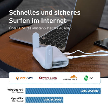 GL.iNet GL-MT3000 Beryl AX – Mobiler WiFi 6 Reise-Router