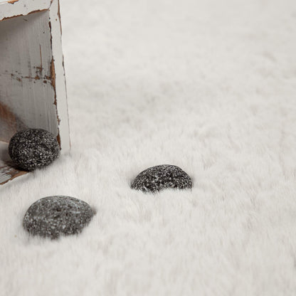 Paco Home Shaggy Kunstfell Teppich - Creme 160x230 cm