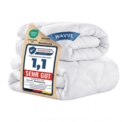 WAVVE Bettdecke 135x200 cm 4 Jahreszeiten, Mikrofaser Steppdecke weiss