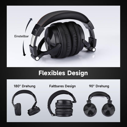 OneOdio Pro C Bluetooth-Kopfhörer Over-Ear mit Mikrofon, schwarz