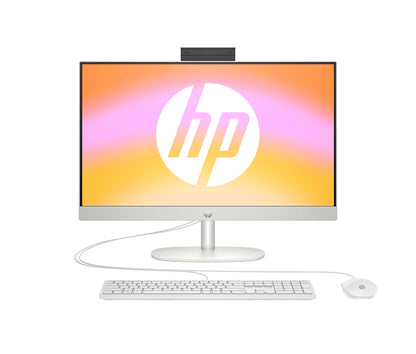 HP All-in-One-PC 23.8" FHD Touch AMD Ryzen 5 7520U - Weiss. Weisser 23.8" FHD Touch-PC für PC-Anwendungen.