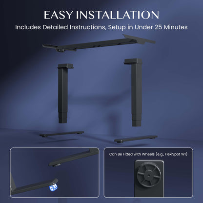 FLEXISPOT PRO Elektrischer Schreibtisch Höhenverstellbar - Schwarz