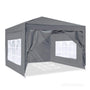 ISE Faltpavillon 3x3m mit Seitenwänden UV-Schutz 50+ – Grau. Quadratischer Faltpavillon für UV- und Wetterschutz draußen.
