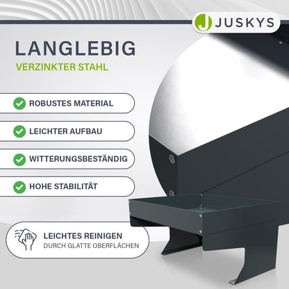 Juskys Mähroboter Garage Pflanzkasten Unterstand Anthrazit