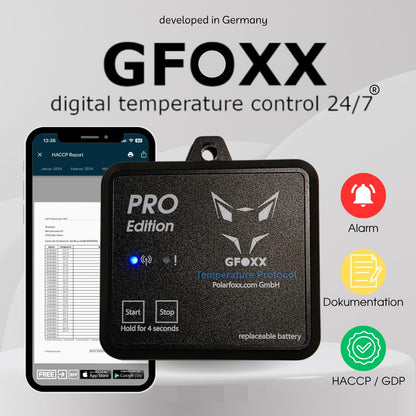 GFOXX Pro Edition Bluetooth-Thermometer - HACCP IP67 Kühl