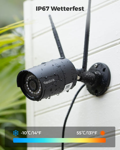 Reolink RLC-510WA 2K+ WLAN Überwachungskamera Aussen, 5MP, Schwarz