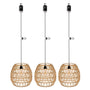 EcoGehen Rattan Hängelampe, batteriebetrieben, 3er-Set, IP66