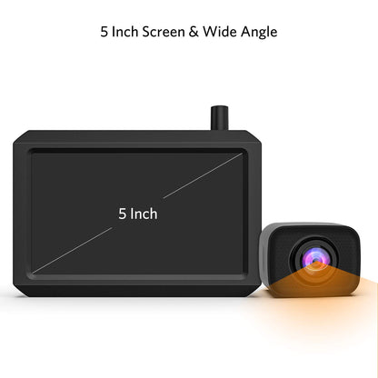 K7PRO Digital Kabellos Rückfahrkamera Set – 5" Monitor, 2 Kameras