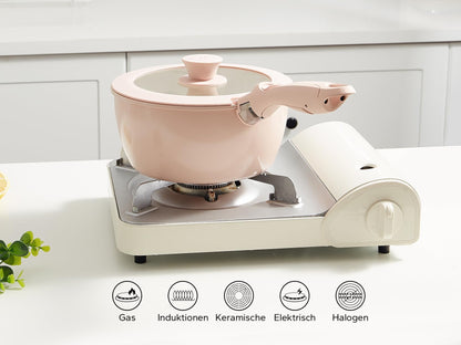 Redchef Kochgeschirr-Set 16-teilig Antihaft Abnehmbare Griffe – Rosa