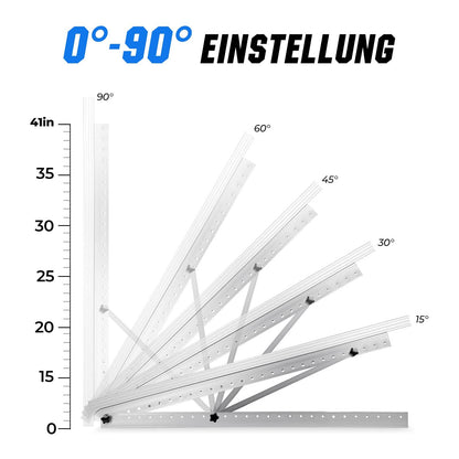 Rhein Beleuchtung Solarmodul-Halterung Flachdach 114 cm, 2 Sets