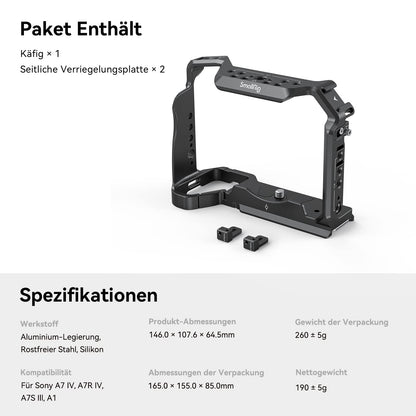 SmallRig Cage 3667C Kamerakäfig für Sony A7 IV, A7R V, A7S III, A1