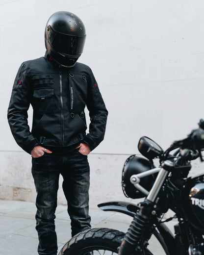 RIDEIRON Motorradjacke Herren Allwetter Schutz - Schwarz S