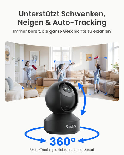 Reolink E1 Zoom 4K PTZ WLAN Überwachungskamera Innen - Schwarz