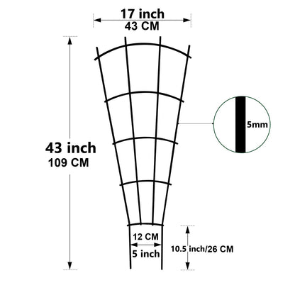Thealyn Rankgitter Metall 4er Set 109 x 43 cm, Rankhilfe schwarz