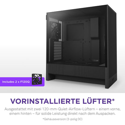 NZXT H5 Flow ATX Mid-Tower Gaming PC Gehäuse - Schwarz